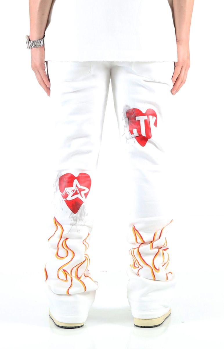 FROST Heavy weight brushed graphic skinny flare stacked pants - Love to KleepMen's SweatpantsKLEEPLove to Kleep