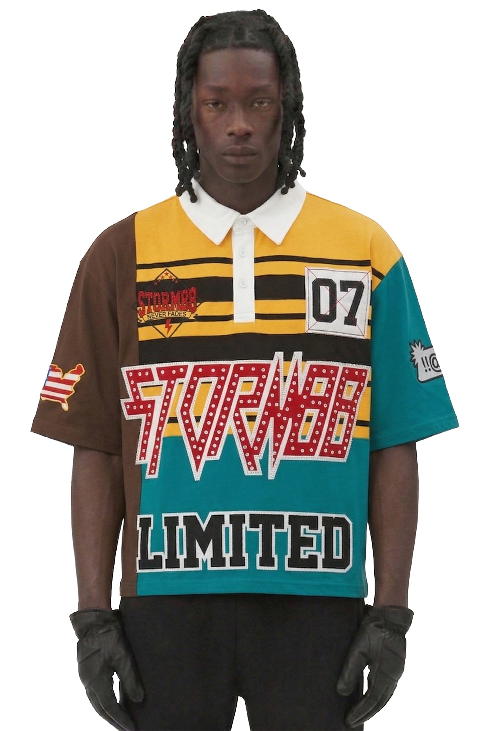 STORM88 BORDEAUX Men's S/N Jersey 3/4 Sleeve Crop Top Polo – Love