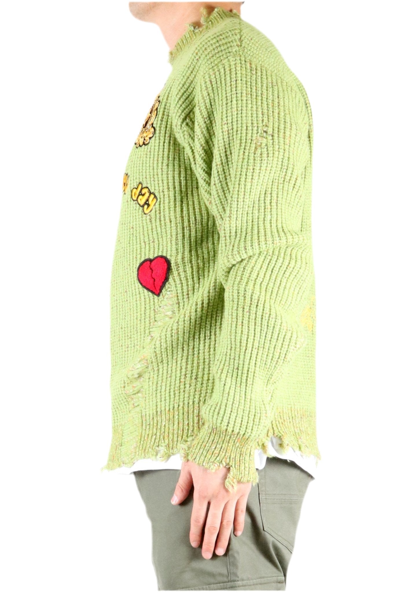 ORION Heavy Gauge Ripped Knit Sweater with patches - Love to KleepMen's SweaterKLEEPLove to Kleep