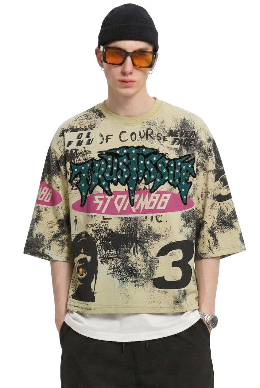 KLEEP Washed 100&% Cotton Graphic Tee / Premium Streetwear Tee