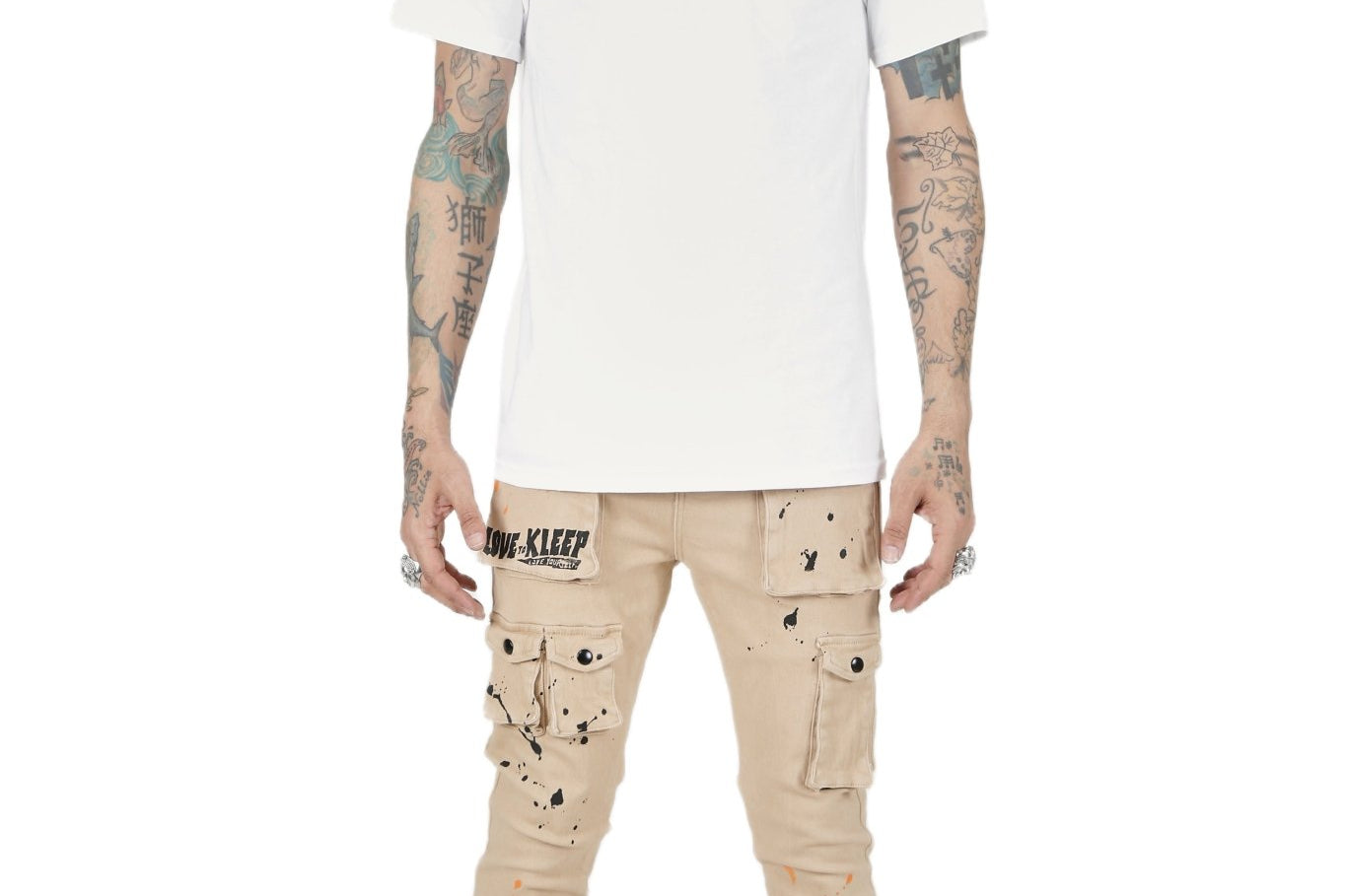 Bano Men's premium skinny twill cargo pants. - Love to KleepMen's PantsKLEEPLove to Kleep