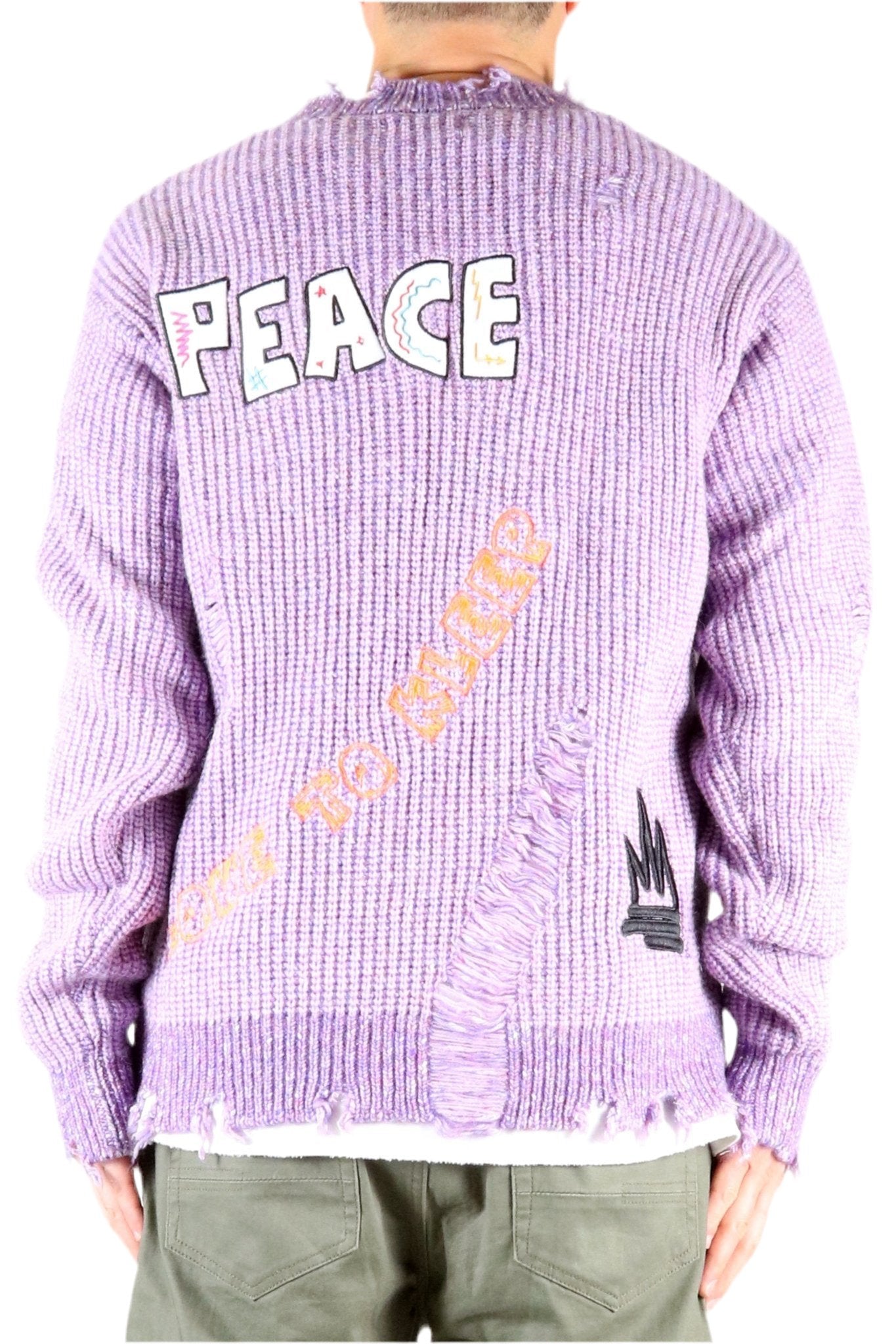 RODRI Heavy Gauge Ripped Knit Sweater with patches - Love to KleepMen's SweaterKLEEPLove to Kleep