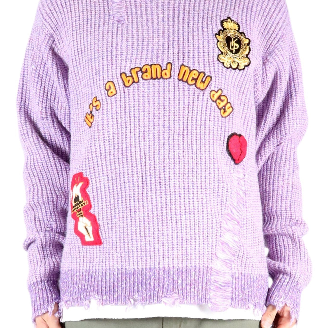 RODRI Heavy Gauge Ripped Knit Sweater with patches - Love to KleepMen's SweaterKLEEPLove to Kleep