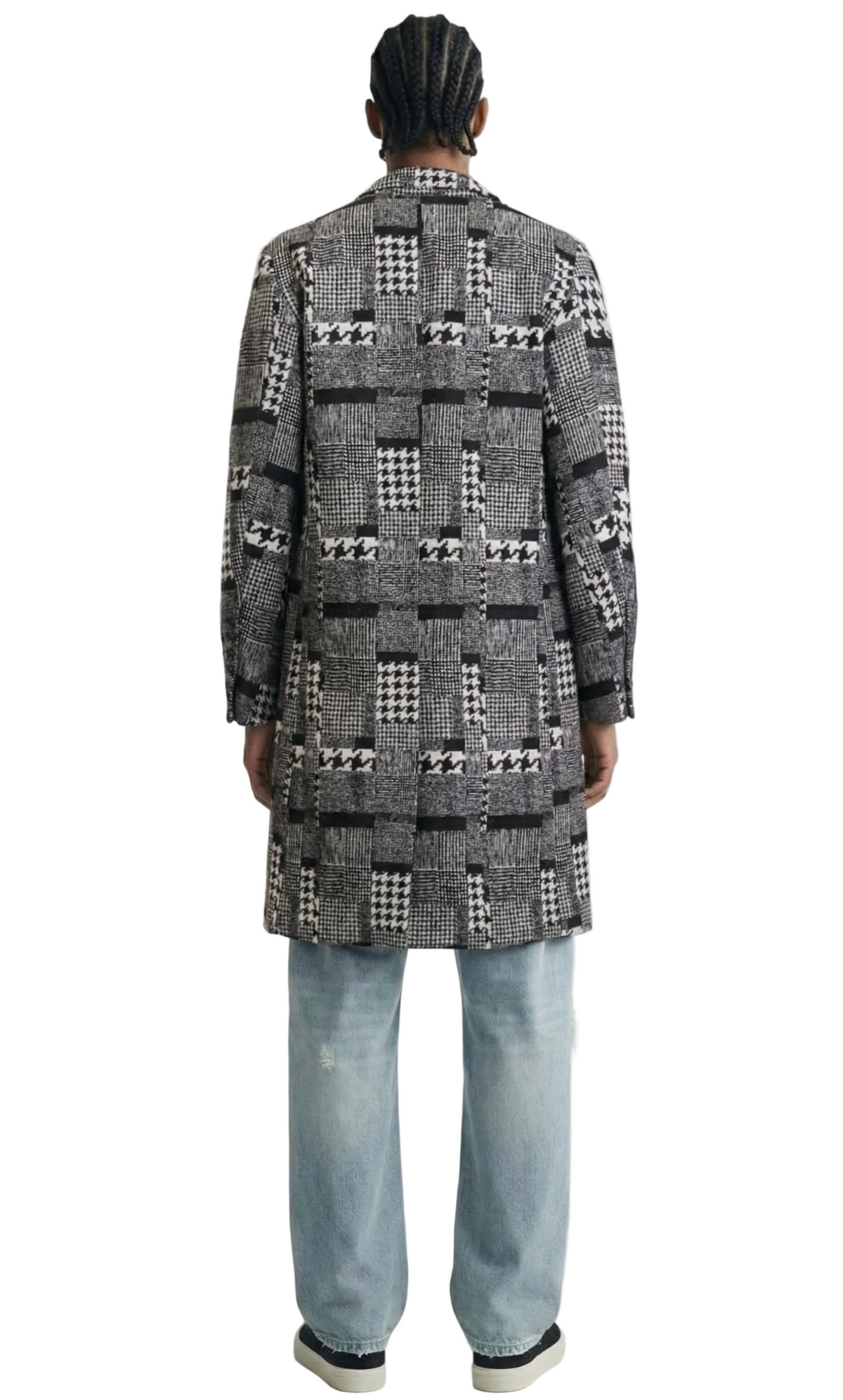 Neo black and white houndstooth pattern Wool Coat Jacket – Love to Neo black and white houndstooth pattern Wool Coat Jacket – Love to