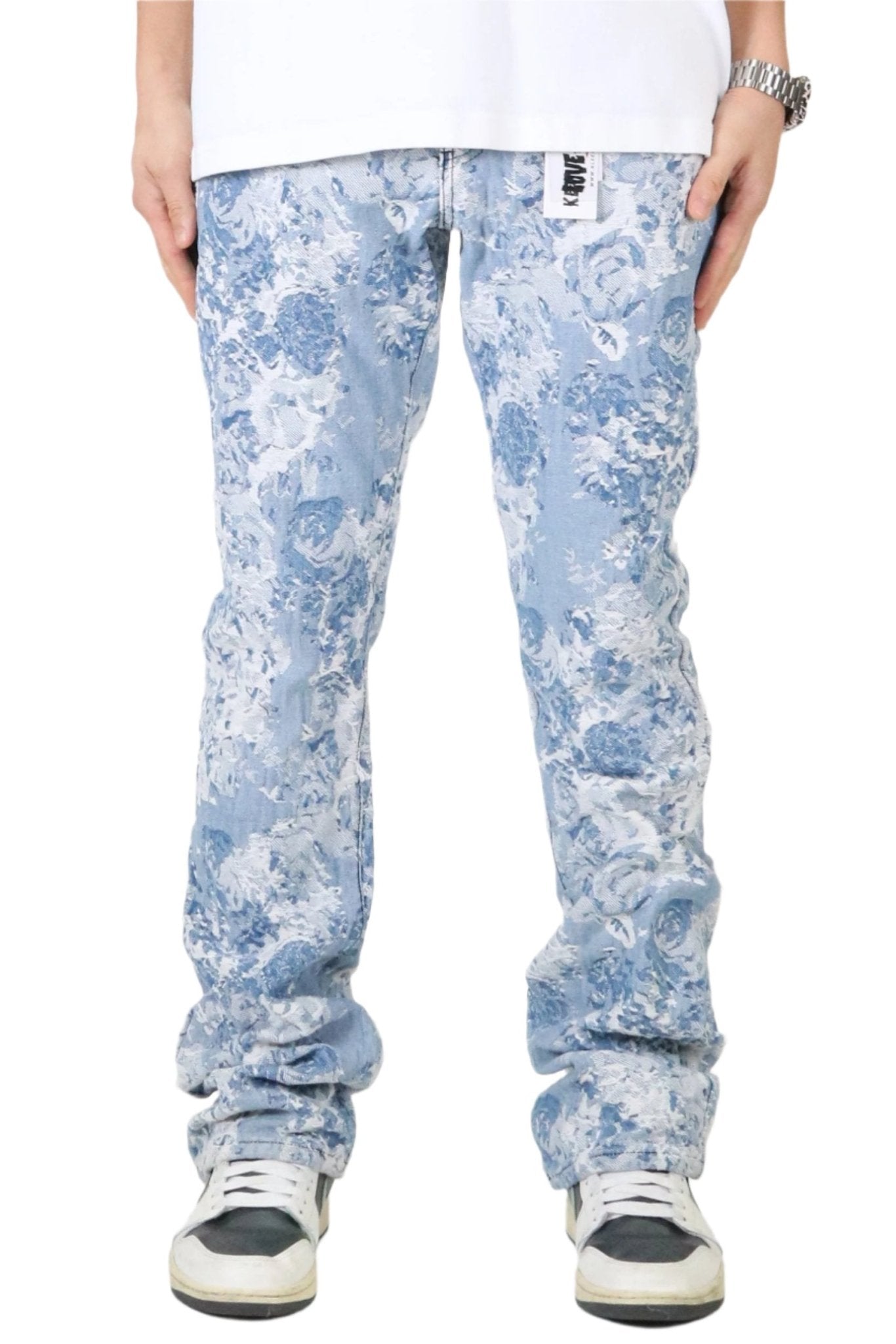 FLEX Men's premium jacquard flare stacked fit denim pants - Love to KleepMen's PantsKLEEPLove to Kleep