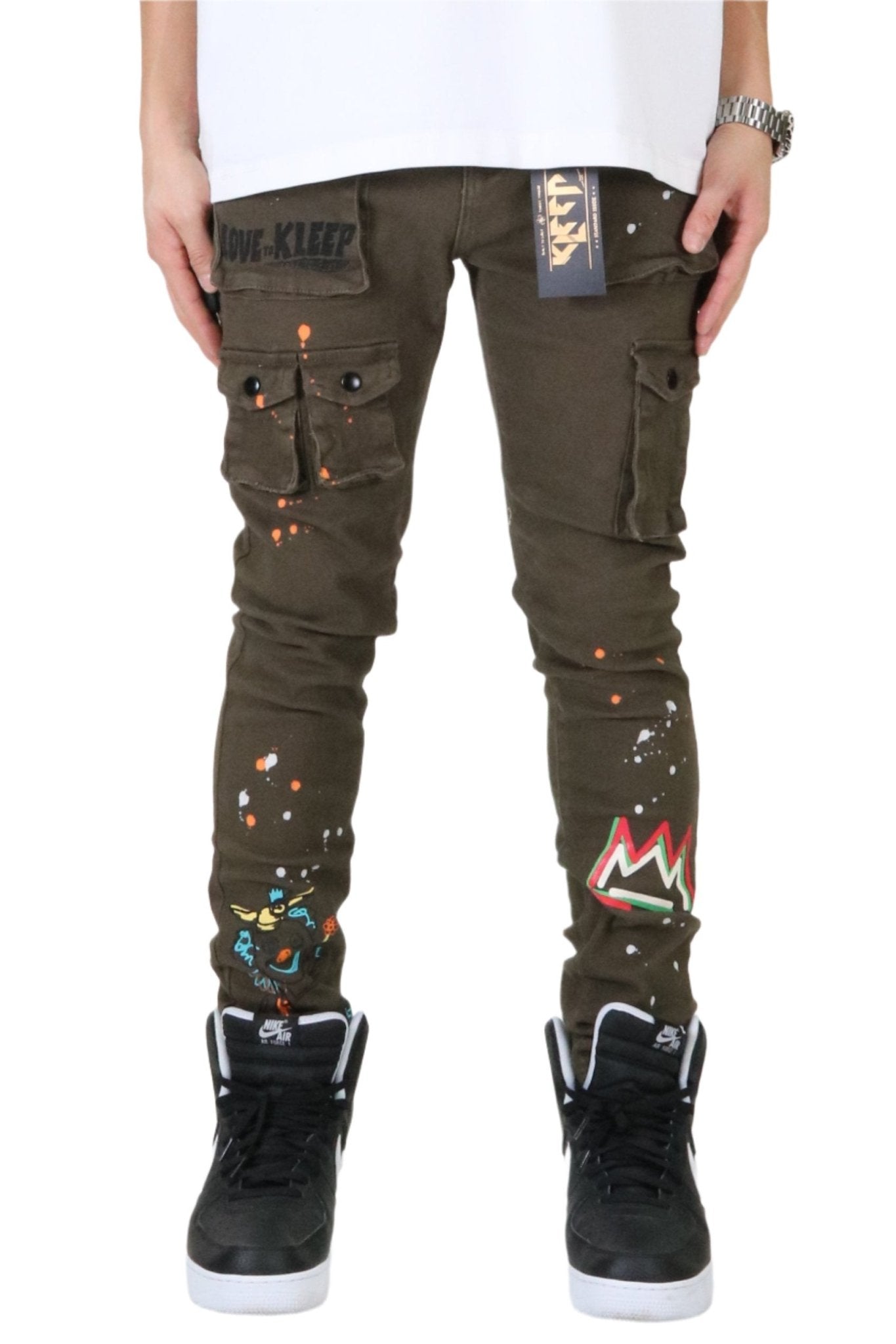 Zati Men's premium skinny twill cargo pants. - Love to KleepMen's PantsKLEEPLove to Kleep