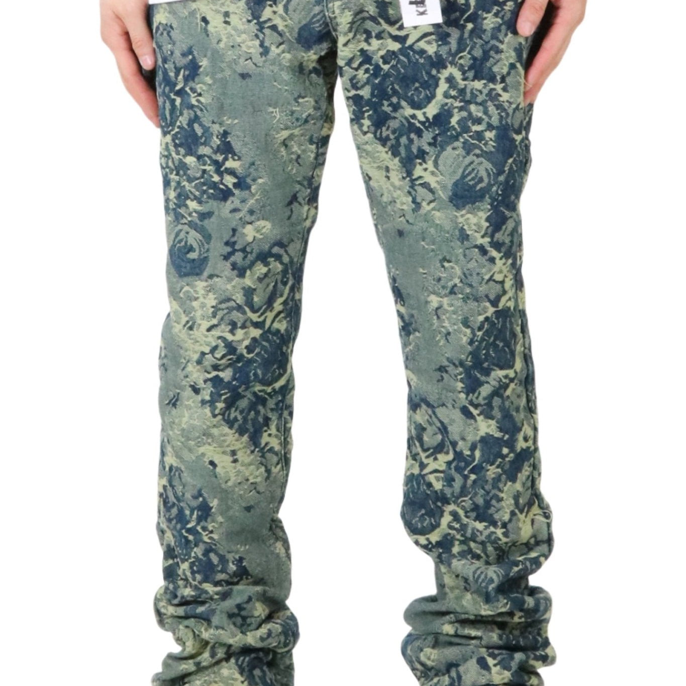 ROBIN Men's premium jacquard flare stacked fit denim pants - Love to KleepMen's PantsKLEEPLove to Kleep