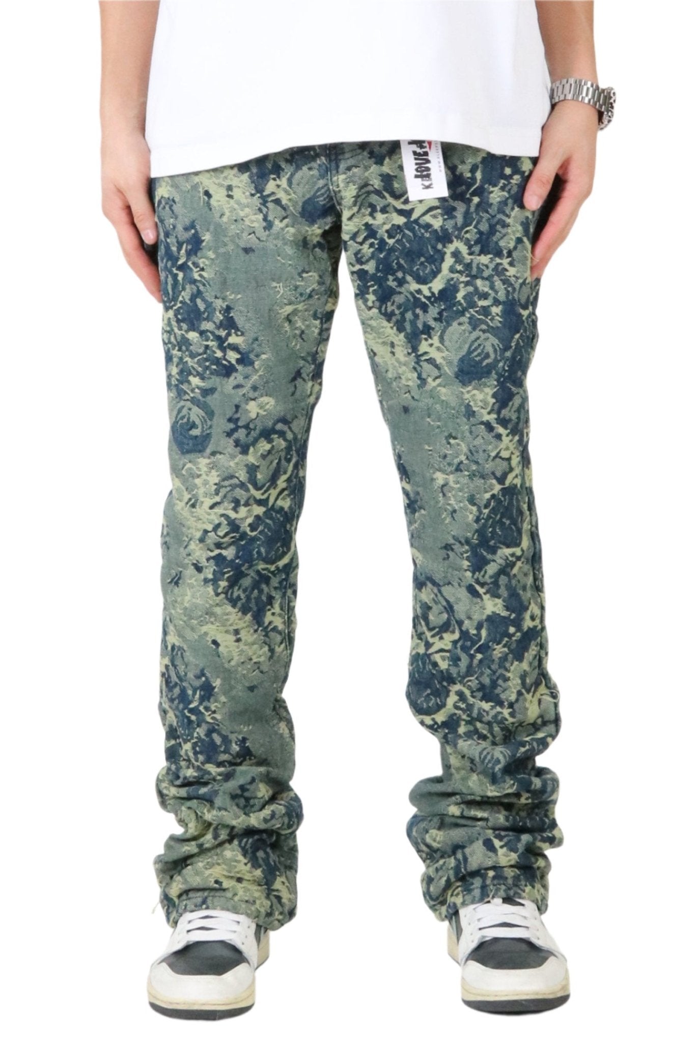 ROBIN Men's premium jacquard flare stacked fit denim pants - Love to KleepMen's PantsKLEEPLove to Kleep