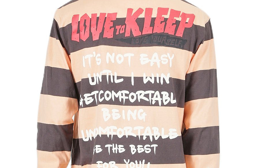 SEPIA Men's Long Sleeve Polo Shirt - Love to KleepMen's PoloshirtKLEEPLove to Kleep