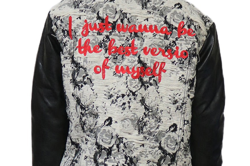 VISTA Men's Jacquard Body with faux Leather Sleeve Varsity Jacket - Love to KleepMen's JacketKLEEPLove to Kleep