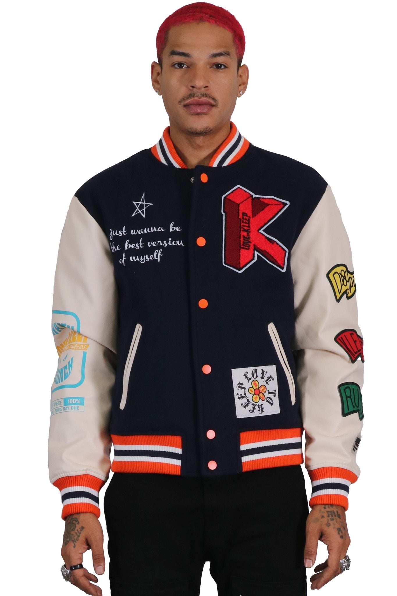 ODESSA Men's Melton Body with Faux Leather Sleeve Varsity Jacket - Love to KleepMen's JacketKLEEPLove to Kleep