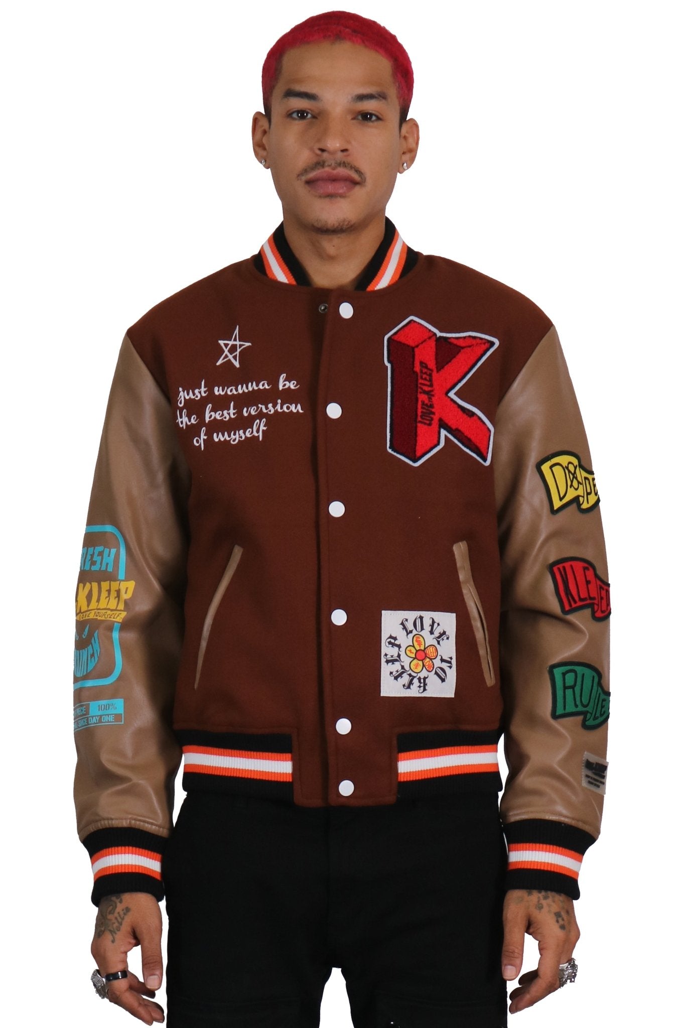 WALDEN Men's Melton Body with Faux Leather Sleeve Varsity Jacket - Love to KleepMen's JacketKLEEPLove to Kleep