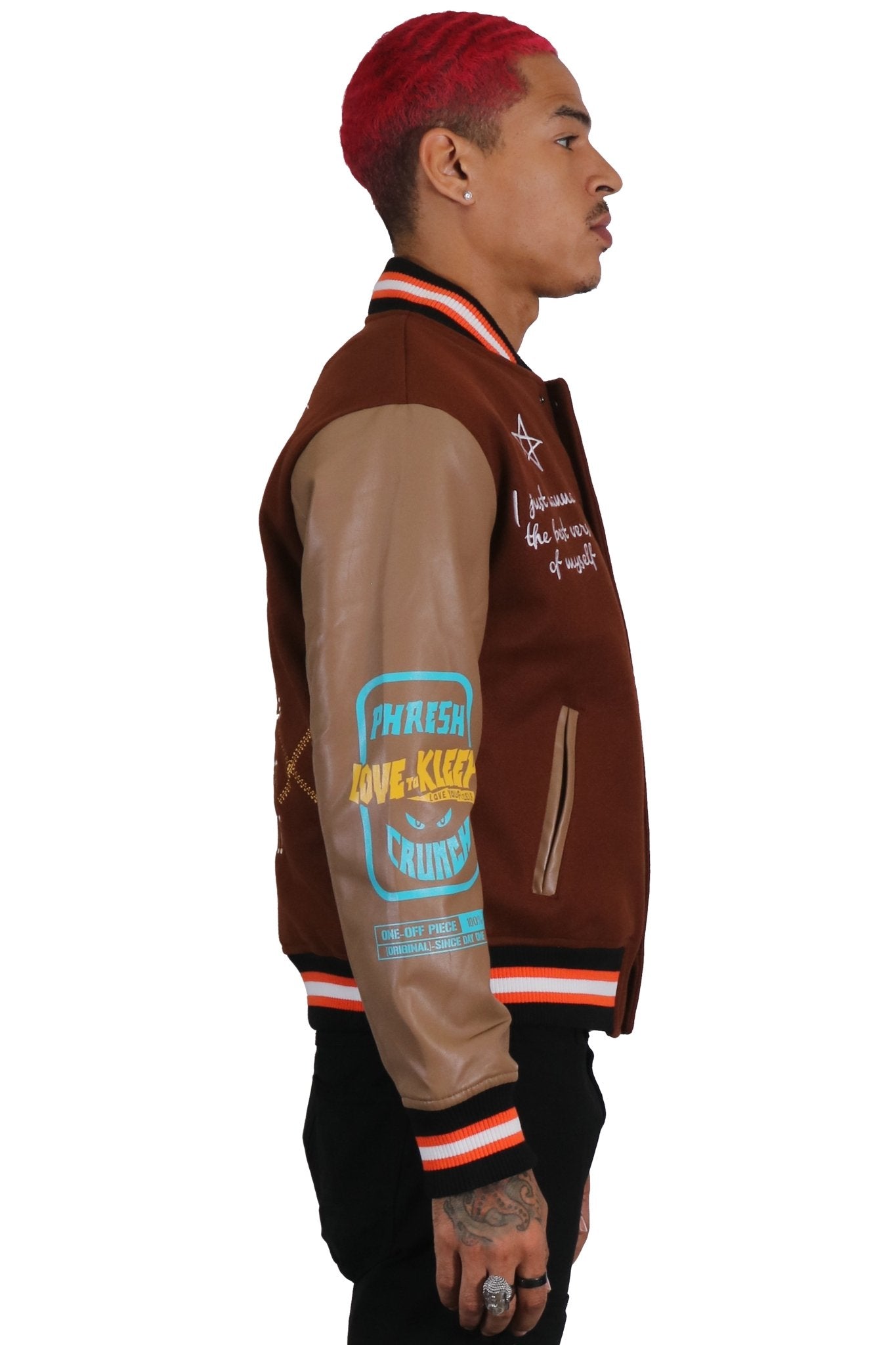 けけ　KEBOZ MELTON &LEATHERVARSITYJACKET ケボズ KEBOZ MELTON & LEATHER VARSITY JACKET （BLUE） -PASSOVER
