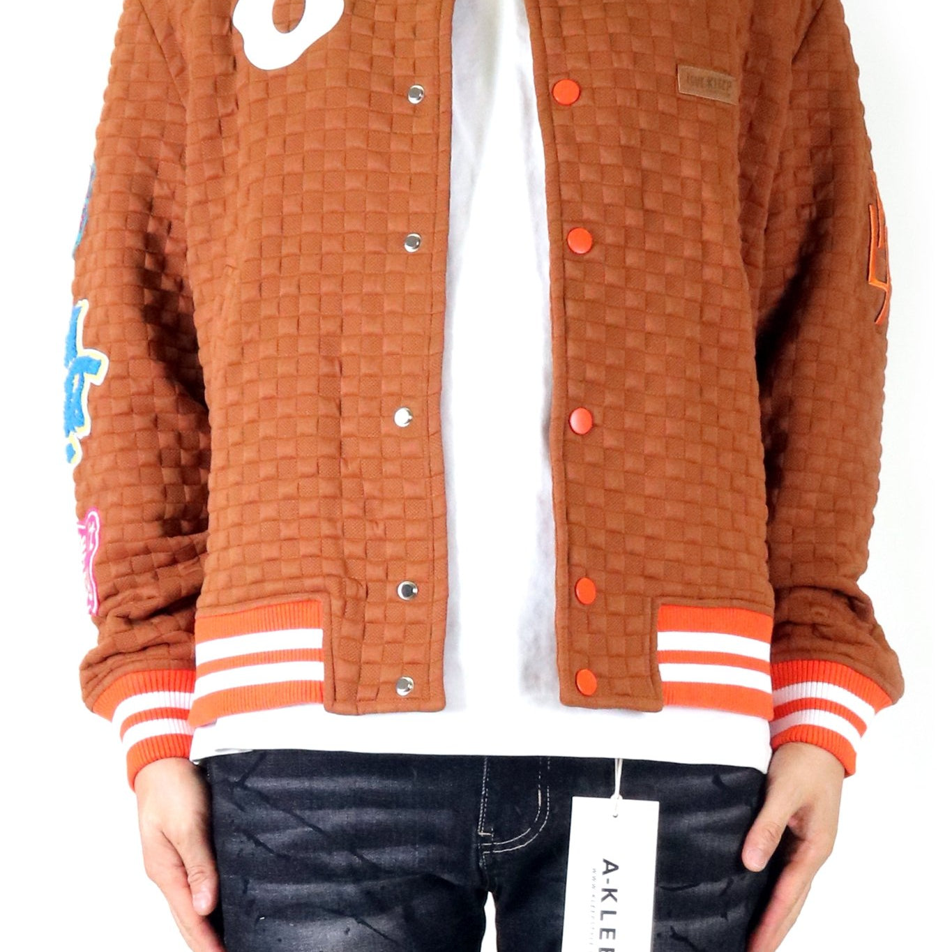 BRONCE Waffle Square Pattern Jacket with patches - Love to KleepMen's JacketKLEEPLove to Kleep