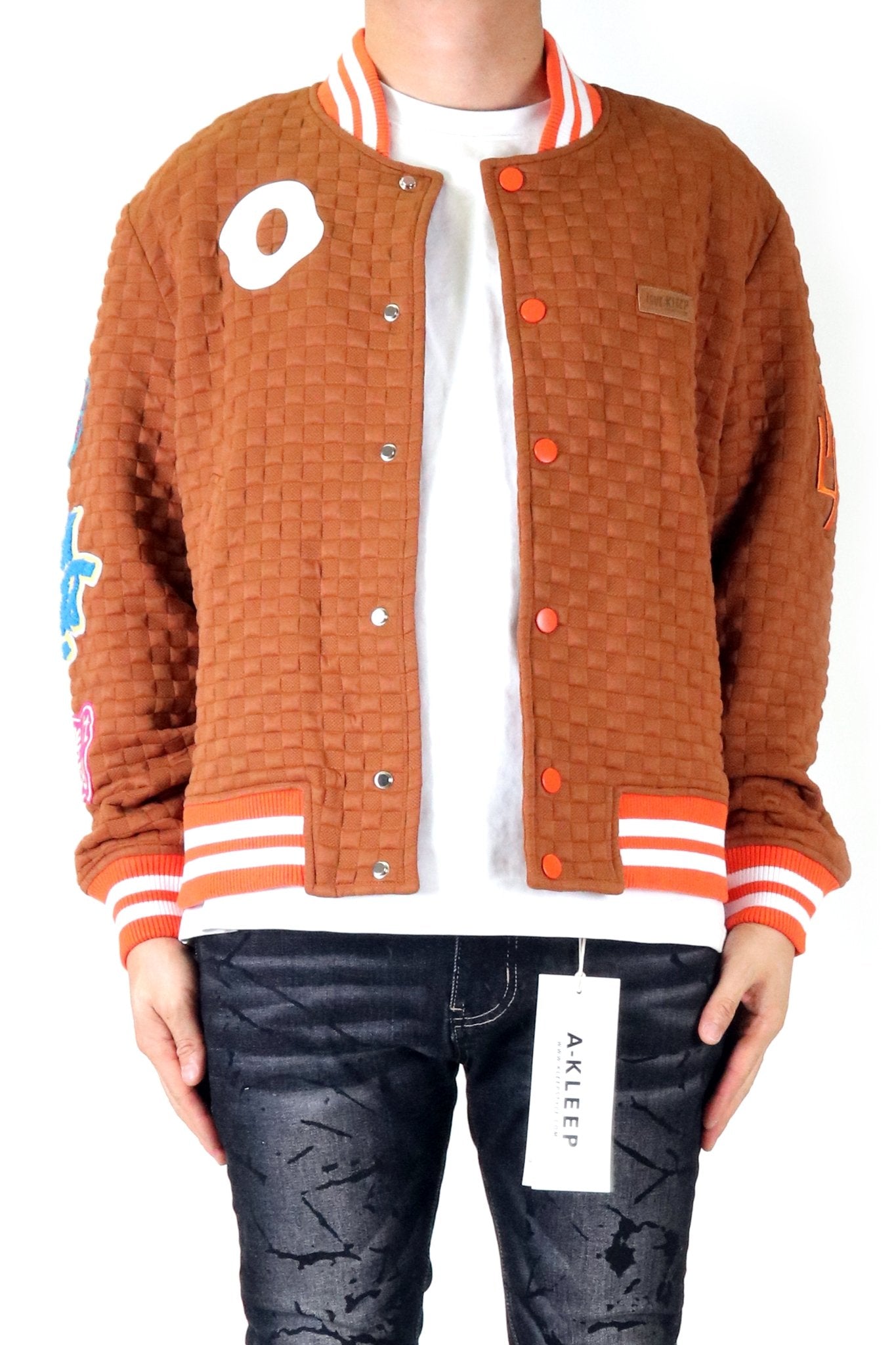 BRONCE Waffle Square Pattern Jacket with patches - Love to KleepMen's JacketKLEEPLove to Kleep