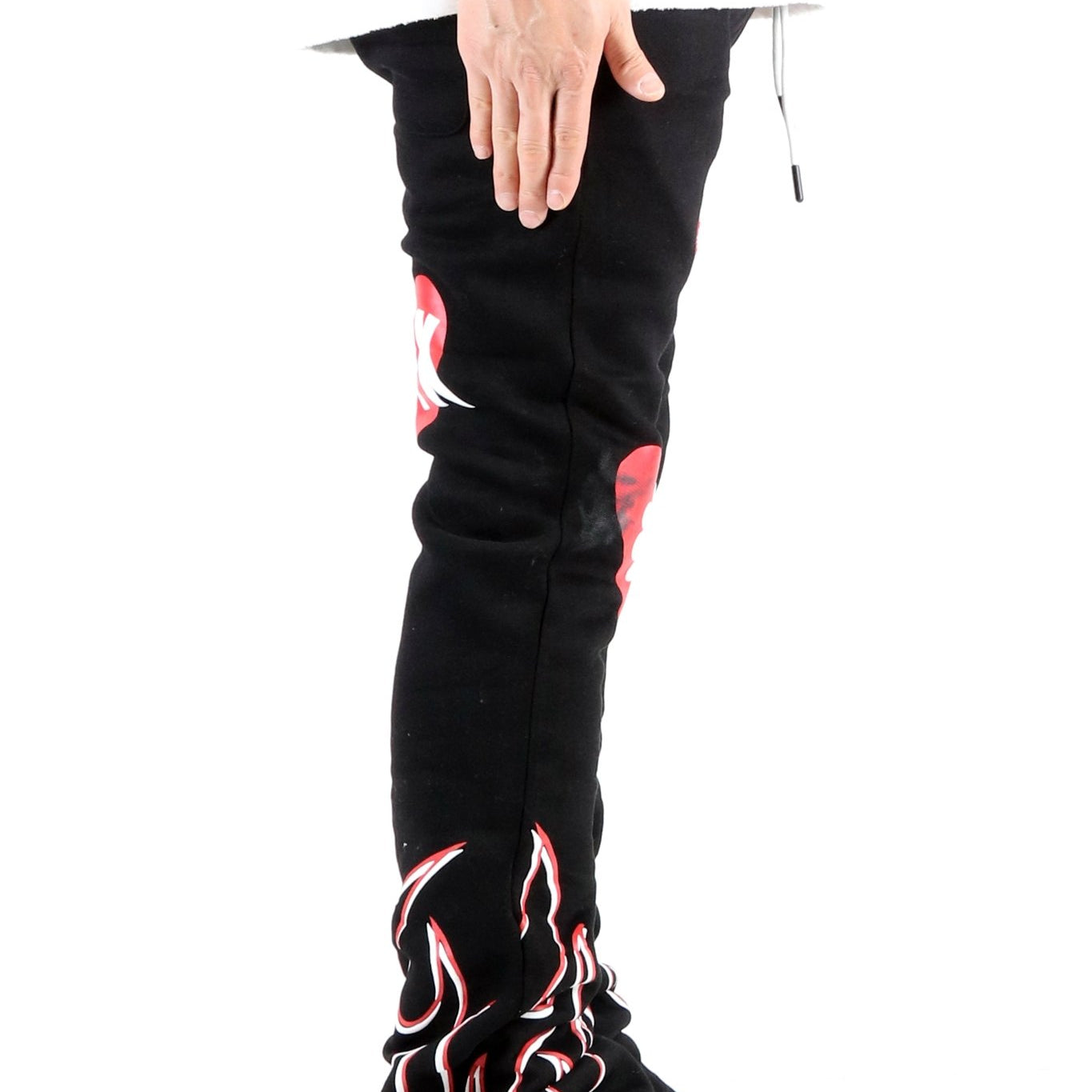 SPIDER Heavy weight brushed graphic skinny flare stacked pants - Love to KleepMen's SweatpantsKLEEPLove to Kleep