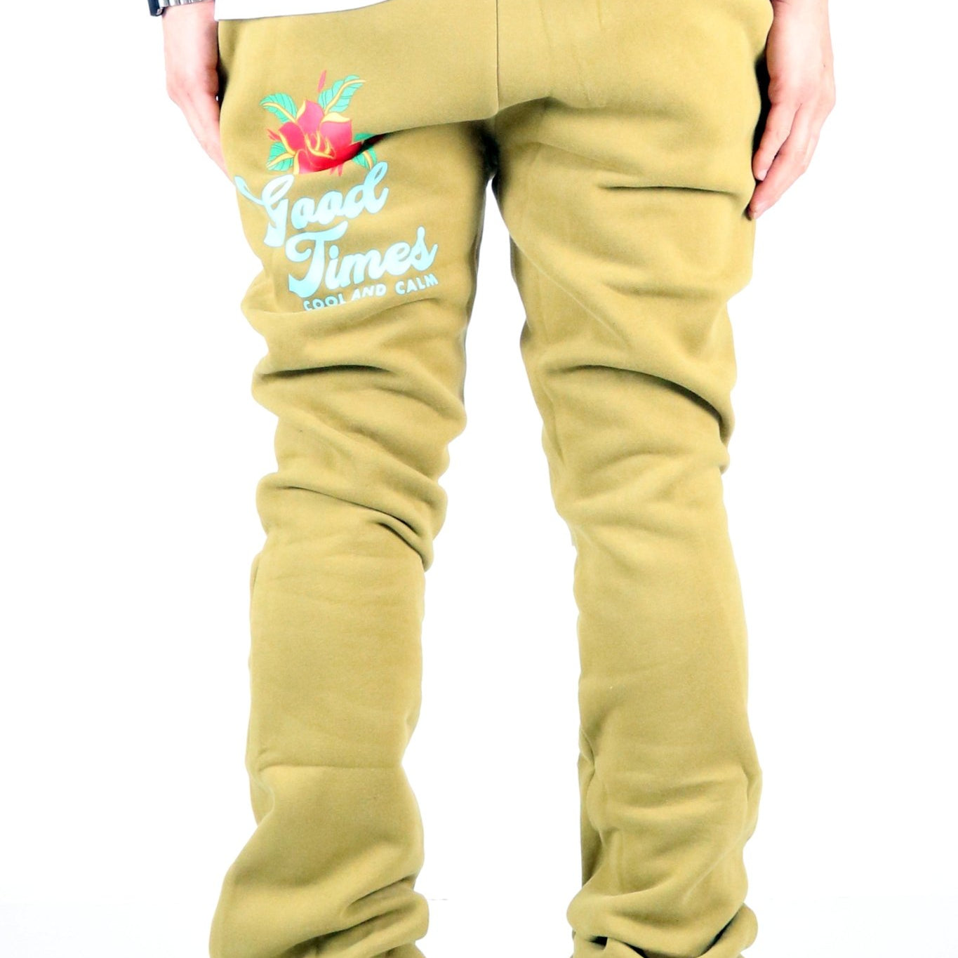 PEAR Heavy weight brushed graphic skinny flare stacked pants - Love to KleepMen's SweatpantsKLEEPLove to Kleep