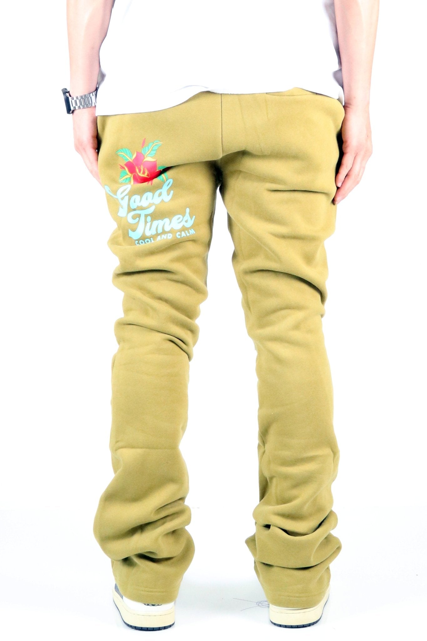 PEAR Heavy weight brushed graphic skinny flare stacked pants - Love to KleepMen's SweatpantsKLEEPLove to Kleep