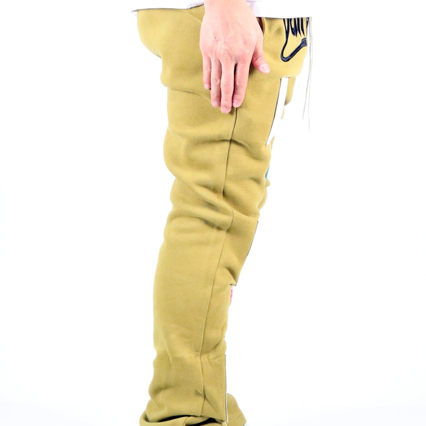 PEAR Heavy weight brushed graphic skinny flare stacked pants - Love to KleepMen's SweatpantsKLEEPLove to Kleep