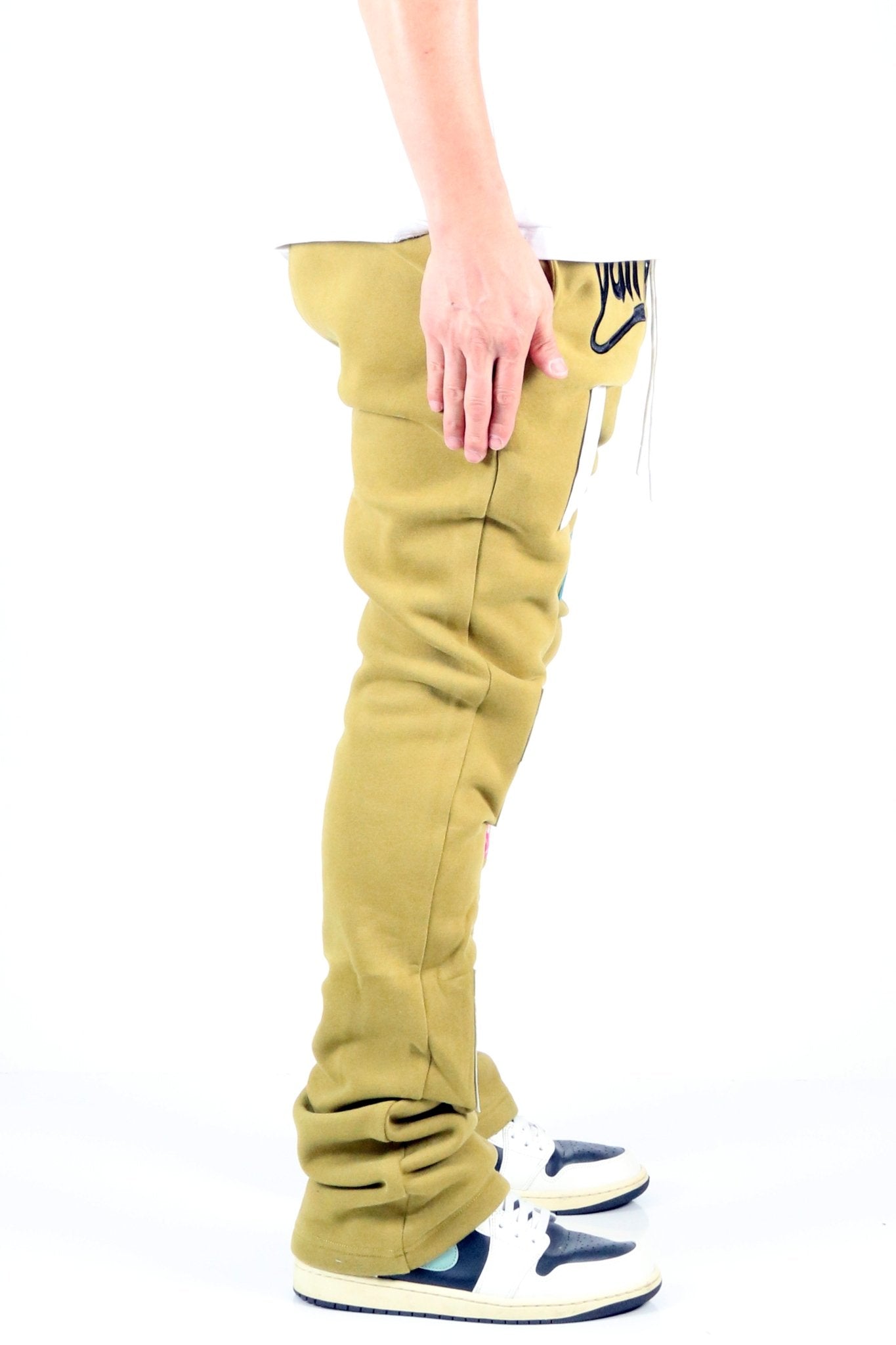 PEAR Heavy weight brushed graphic skinny flare stacked pants - Love to KleepMen's SweatpantsKLEEPLove to Kleep