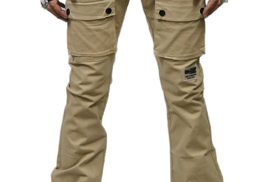 Brun Men's premium flare stacked twill cargo pant with multi functional pockets - Love to KleepMen's PantsKLEEPLove to Kleep