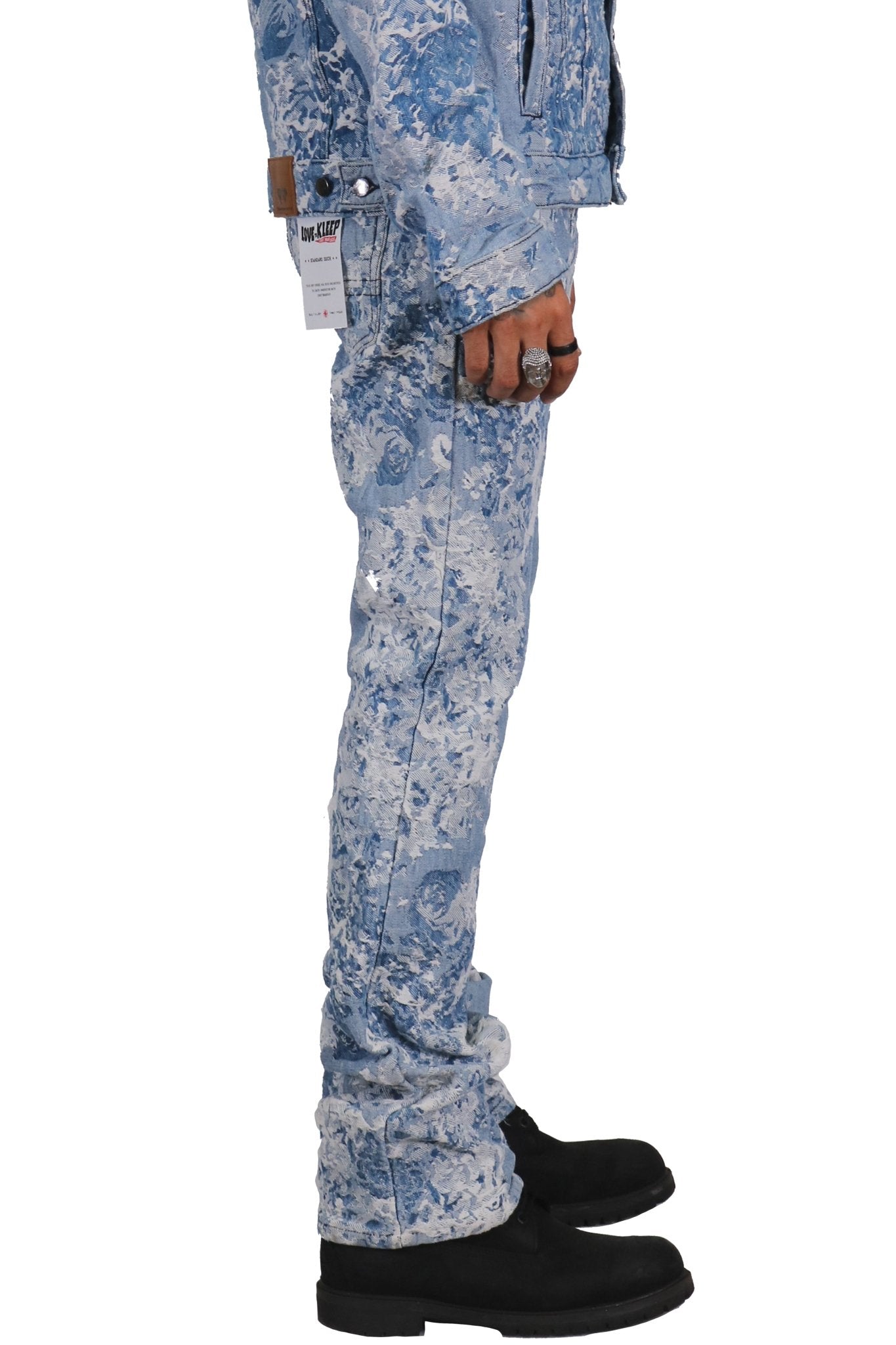 FLEX Men's premium jacquard flare stacked fit denim pants - Love to KleepMen's PantsKLEEPLove to Kleep
