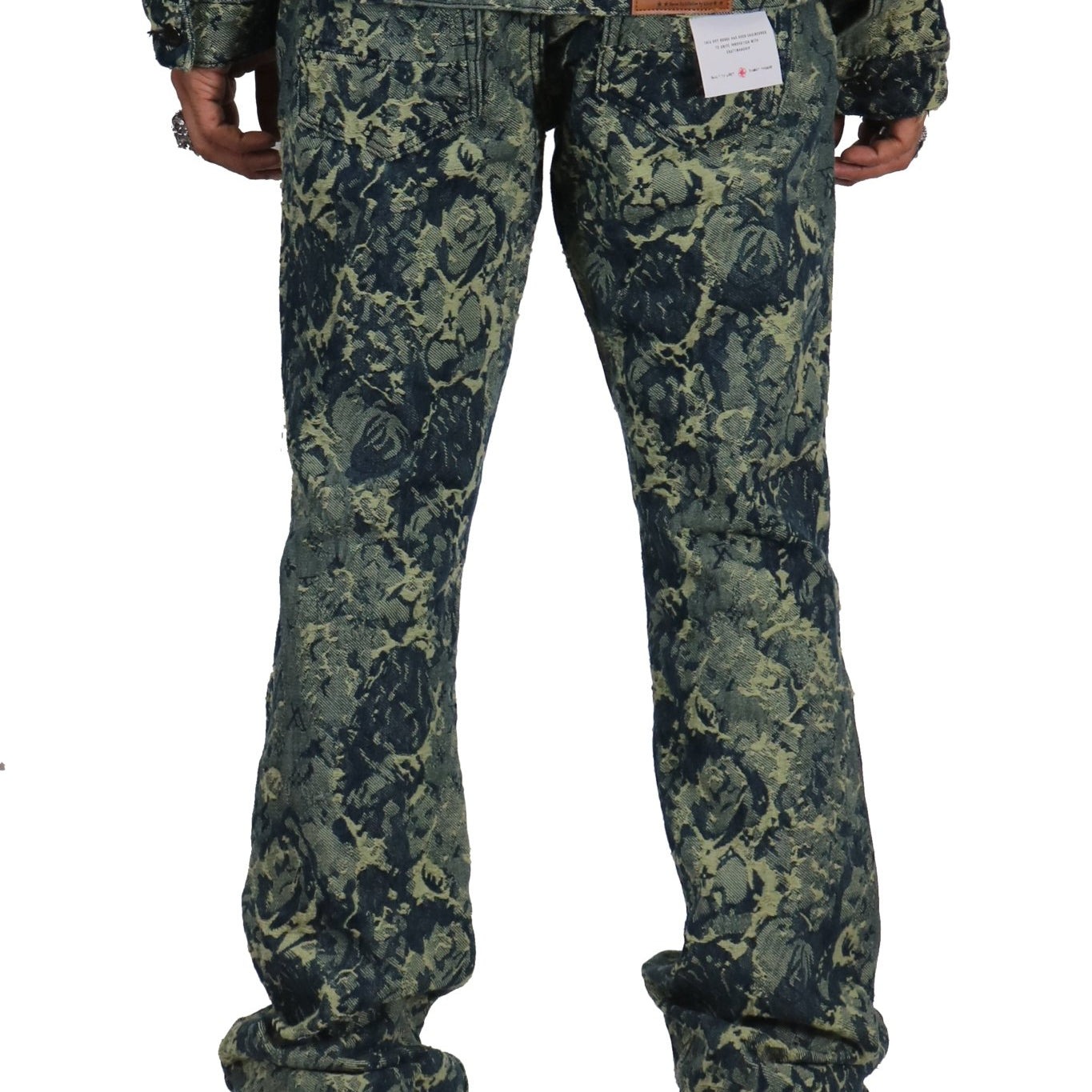 ROBIN Men's premium jacquard flare stacked fit denim pants - Love to KleepMen's PantsKLEEPLove to Kleep