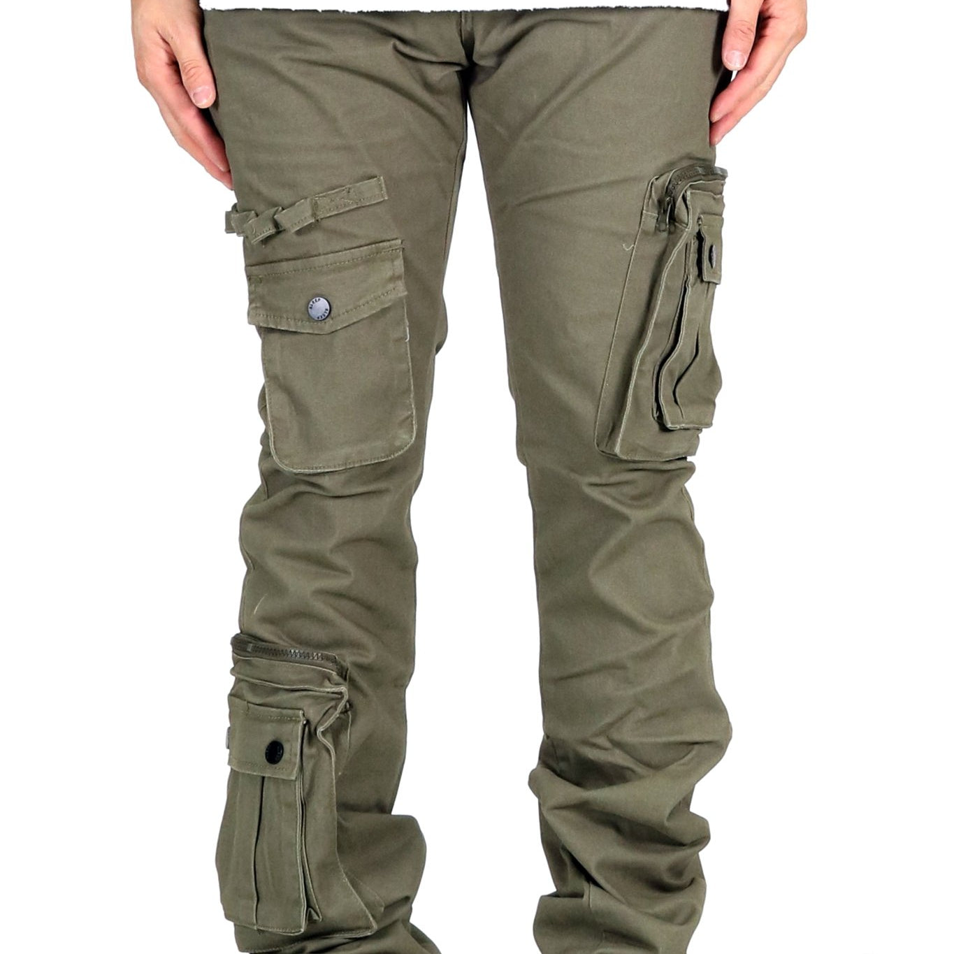 Rapto Men's premium twill olive cargo stacked pants. - Love to KleepMen's PantsKLEEPLove to Kleep