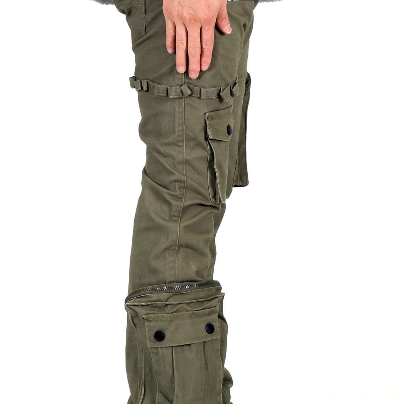 Rapto Men's premium twill olive cargo stacked pants. - Love to KleepMen's PantsKLEEPLove to Kleep