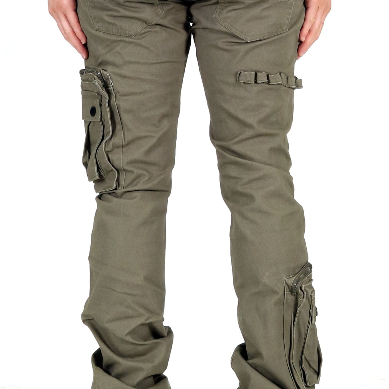 Rapto Men's premium twill olive cargo stacked pants. - Love to KleepMen's PantsKLEEPLove to Kleep