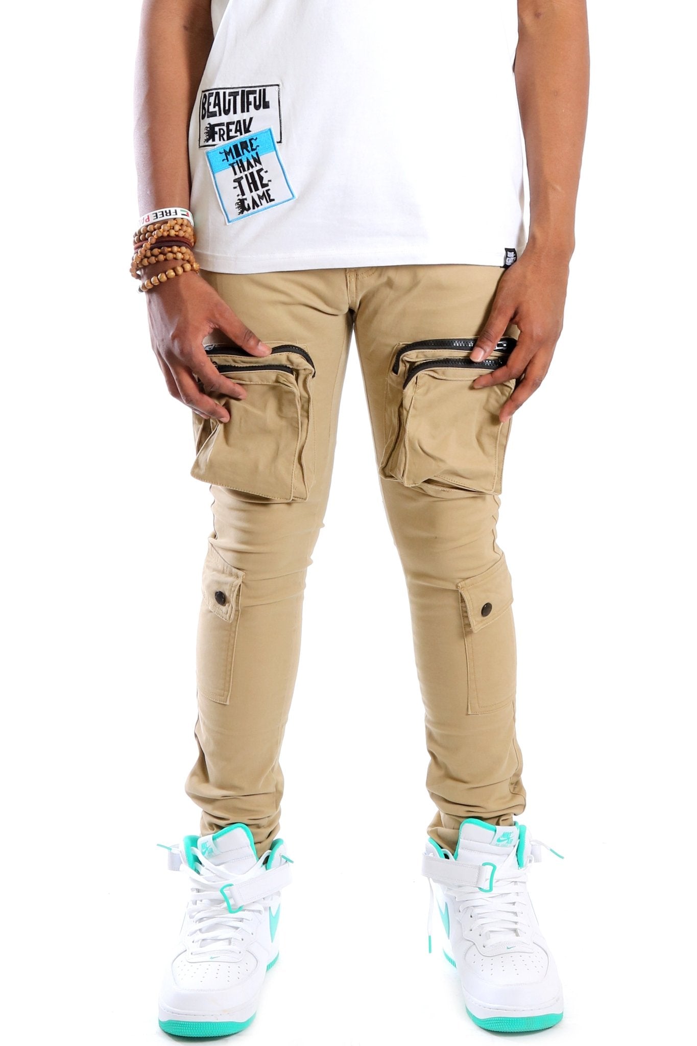 VENGE Men's premium twill khaki cargo pants. - Love to KleepMen's PantsKLEEPLove to Kleep