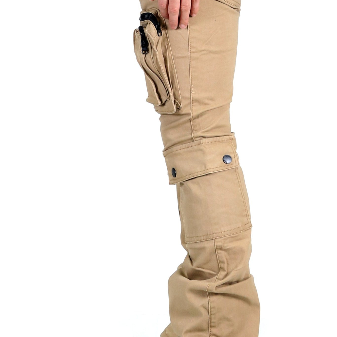 VENGE Men's premium twill khaki stacked cargo pants. - Love to KleepMen's PantsKLEEPLove to Kleep