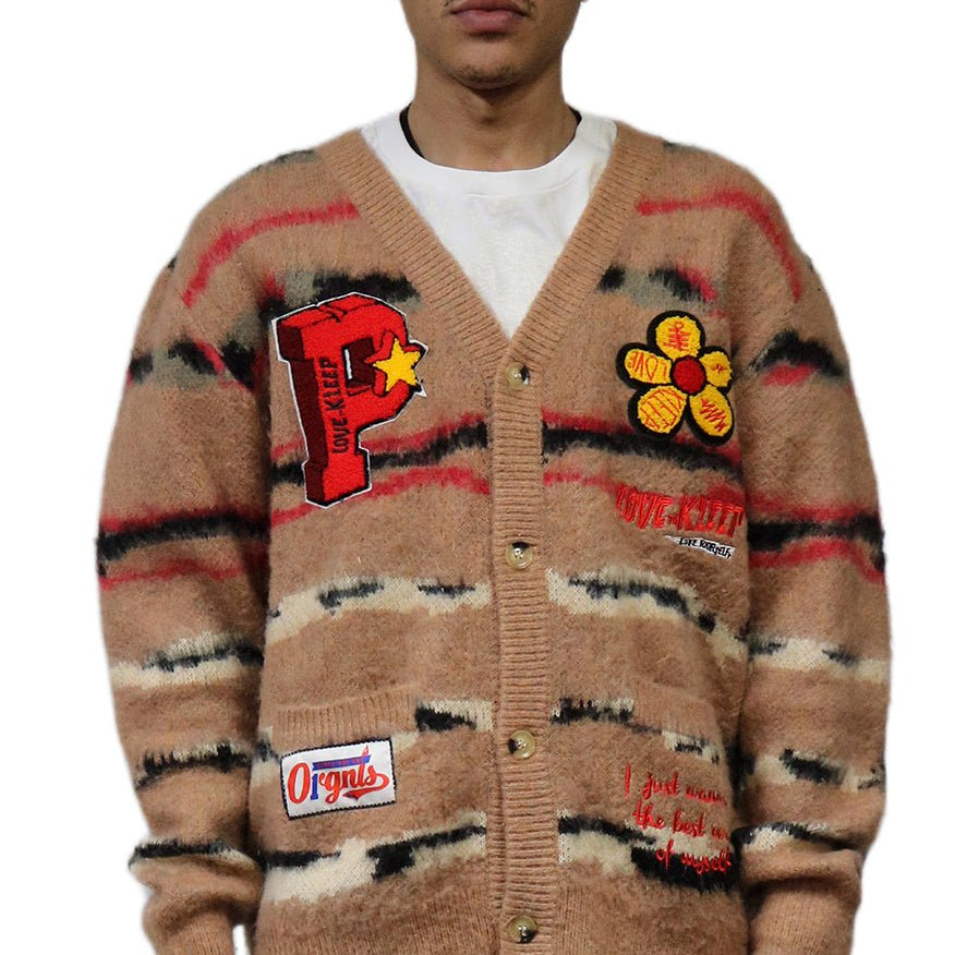 HUBBARD Men's premium sweater cardigan with embroidery & patches - Love to KleepMen's CardiganKLEEPLove to Kleep