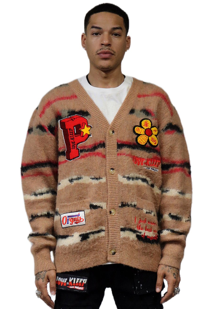 HUBBARD Men's premium sweater cardigan with embroidery & patches - Love to KleepMen's CardiganKLEEPLove to Kleep