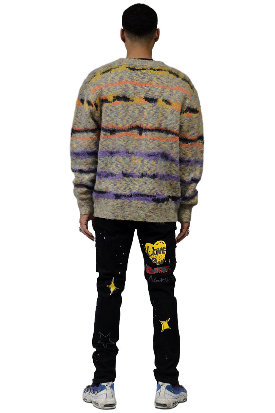 MEZZINE Men's premium sweater cardigan with embroidery & patches - Love to KleepMen's CardiganKLEEPLove to Kleep