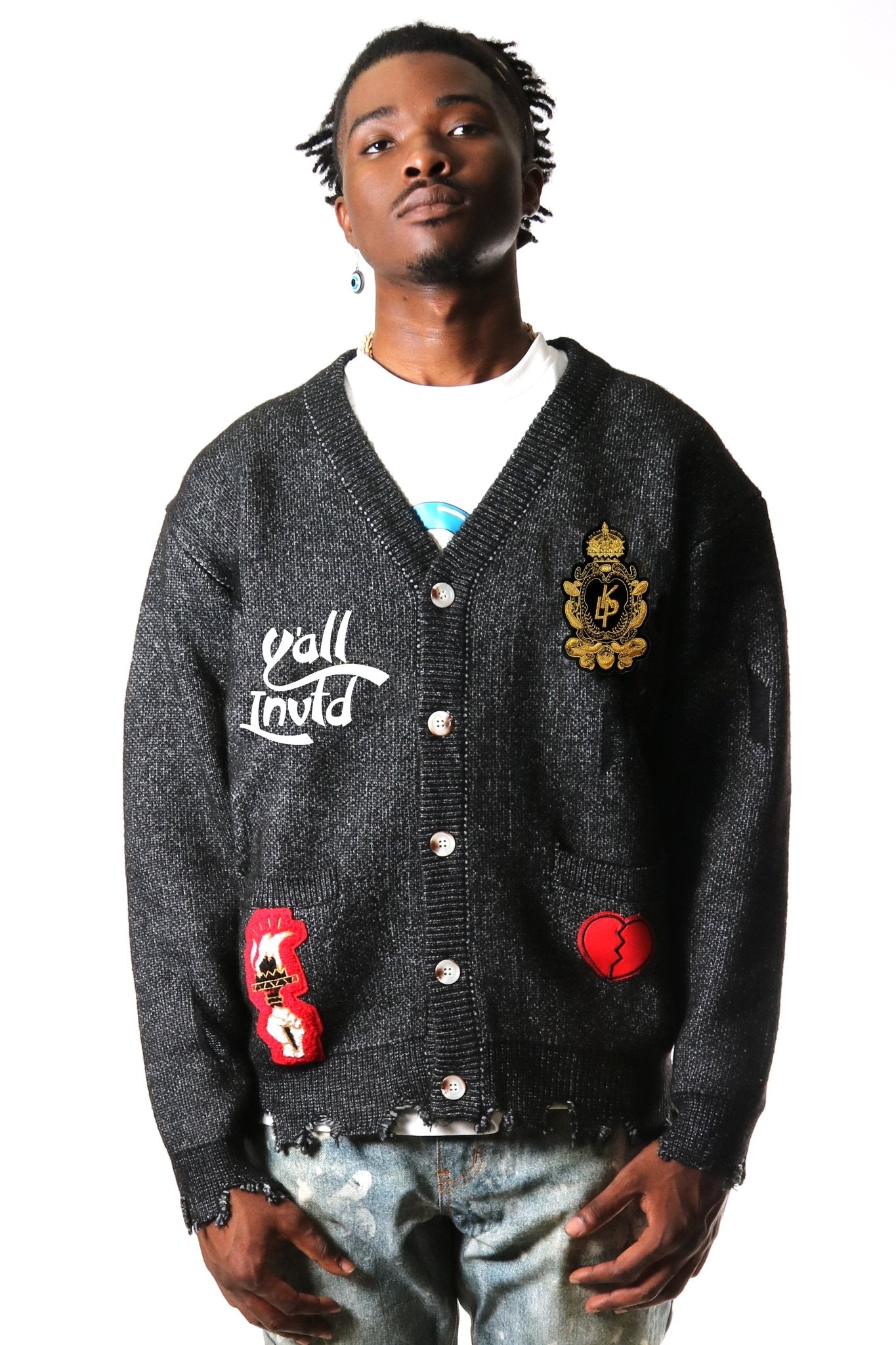 BRIX Men's premium sweater cardigan with embroidery & patches - Love to KleepMen's CardiganKLEEPLove to Kleep