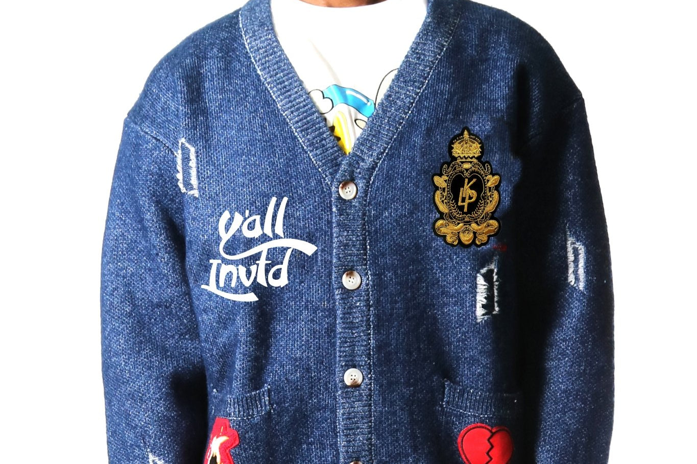 MAINZ Men's premium sweater cardigan with embroidery & patches - Love to KleepMen's CardiganKLEEPLove to Kleep