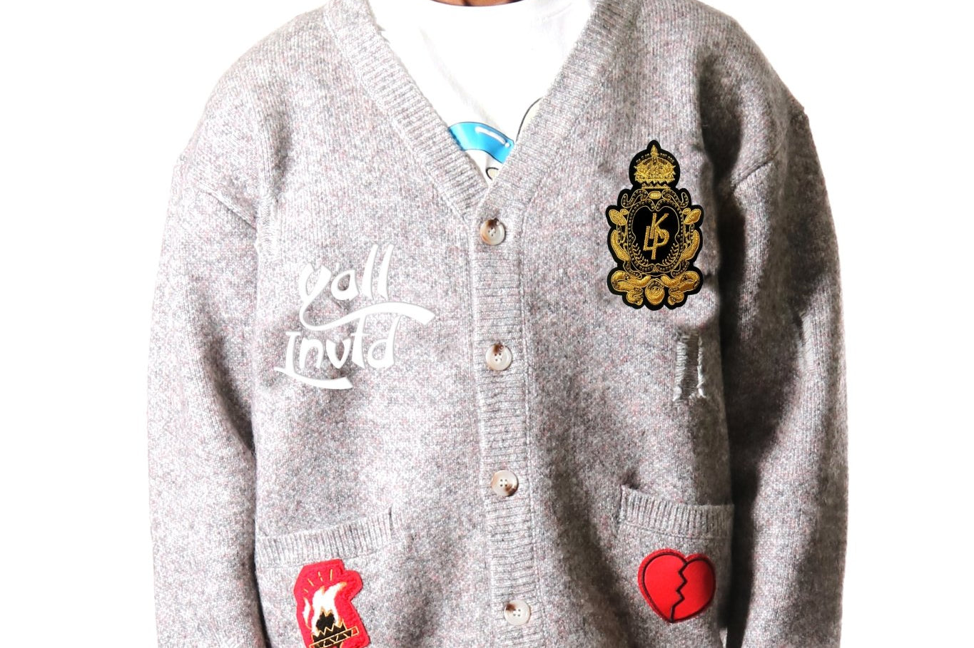 SUPA Men's premium sweater cardigan with embroidery & patches - Love to KleepMen's CardiganKLEEPLove to Kleep