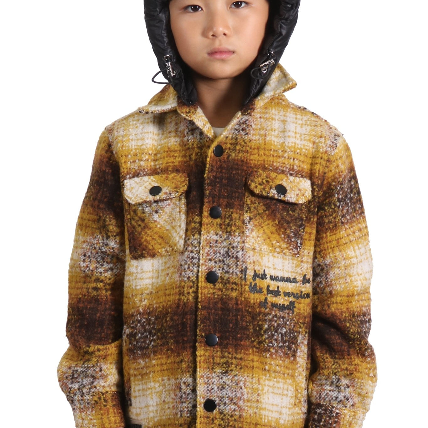 BENIT Kid's Oversize Flannel outer shirket with detachable padded cire hood - Love to KleepKid's JacketKLEEPLove to Kleep