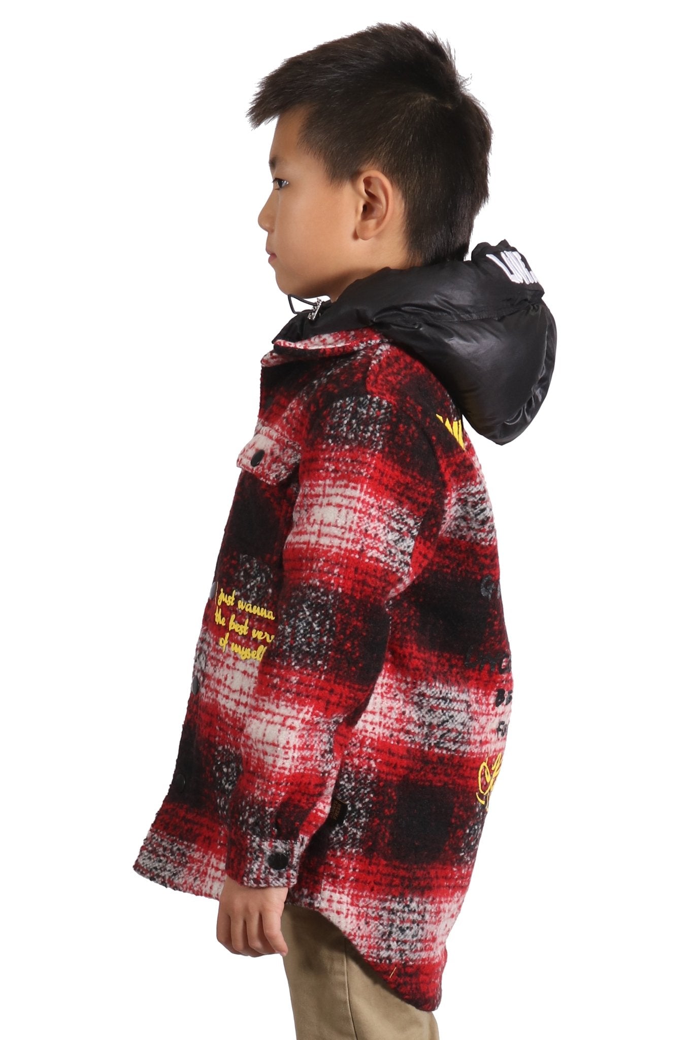 MACKAY Kid's Oversize Flannel outer shirket with detachable padded cire hood - Love to KleepKid's JacketKLEEPLove to Kleep