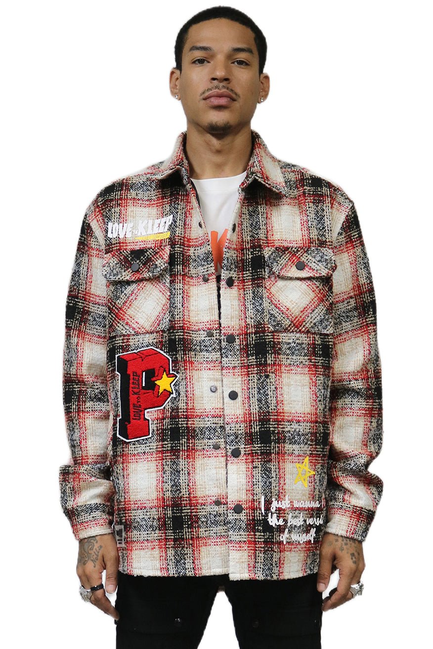 PEYOTO Men's Oversize Heavy Flannel Outer Shirket - Love to KleepMen's Heavy Flannel Oversize Outer ShirtKLEEPLove to Kleep