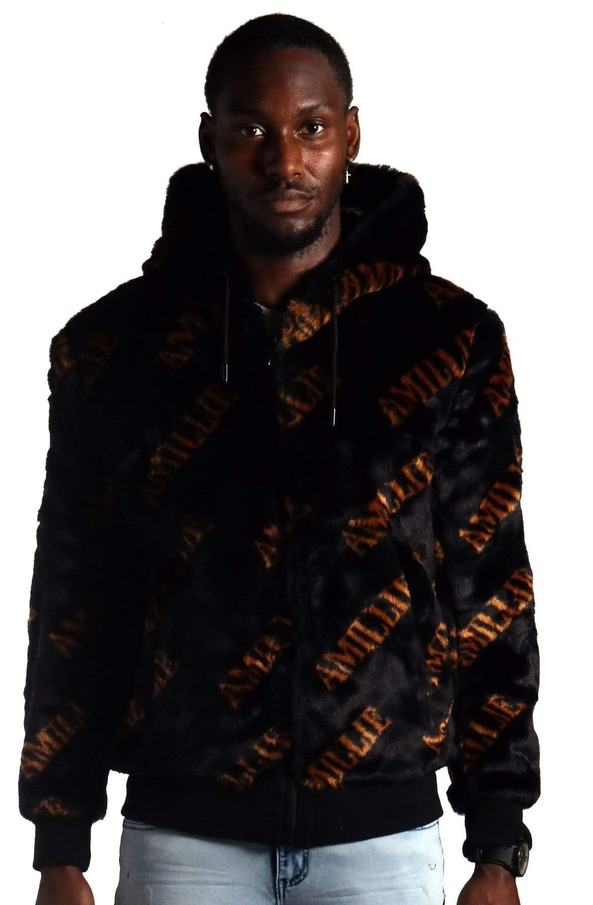 Jeff Black Reversible Faux Fur Bomber Jacket with Amillion Jeff Black Reversible Faux Fur Bomber Jacket with Amillion