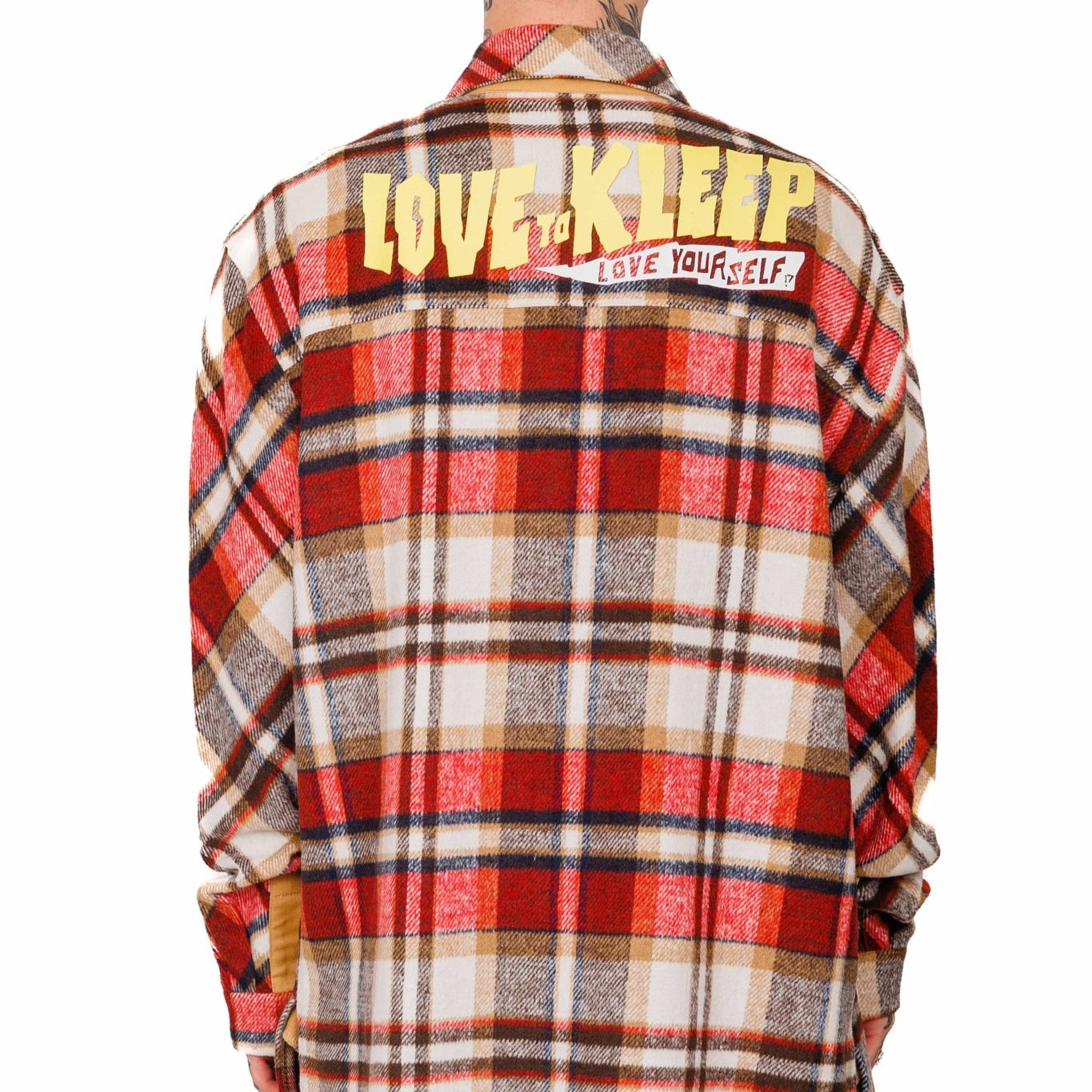BURLYWOOD Men's premium heavy flannel elongated oversize shirt - Love to KleepMen's Heavy Flannel Oversize Outer ShirtKLEEPLove to Kleep
