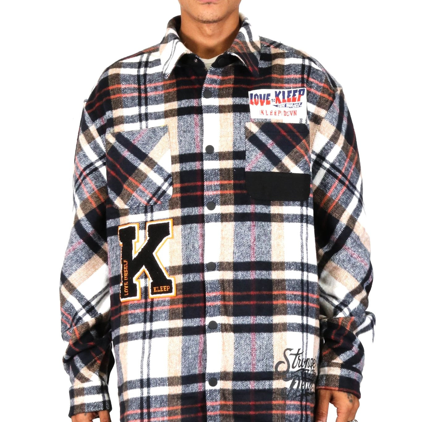 MAZARIN Men's premium heavy flannel elongated oversize shirt - Love to KleepMen's Heavy Flannel Oversize Outer ShirtKLEEPLove to Kleep