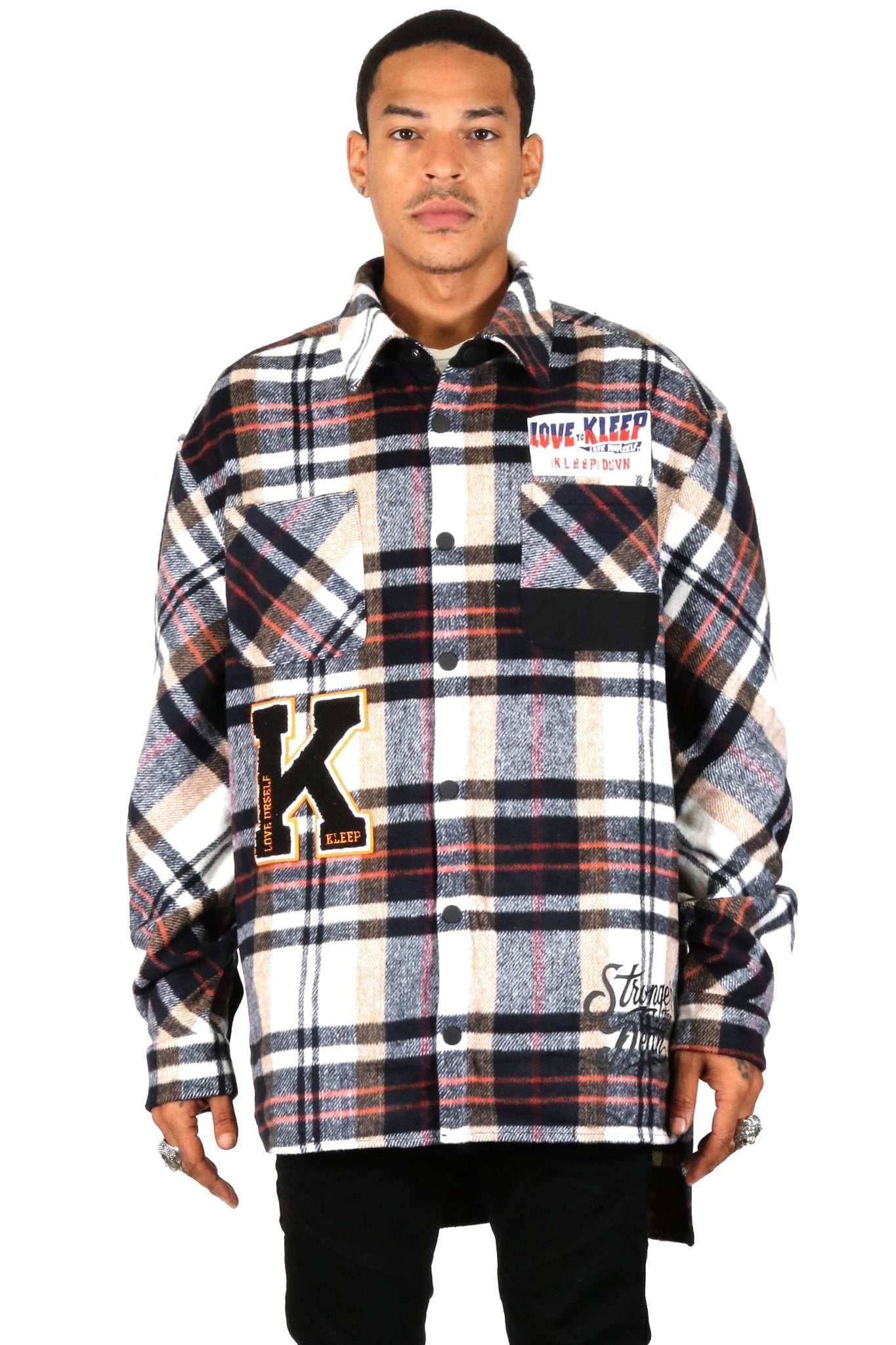 MAZARIN Men's premium heavy flannel elongated oversize shirt - Love to KleepMen's Heavy Flannel Oversize Outer ShirtKLEEPLove to Kleep