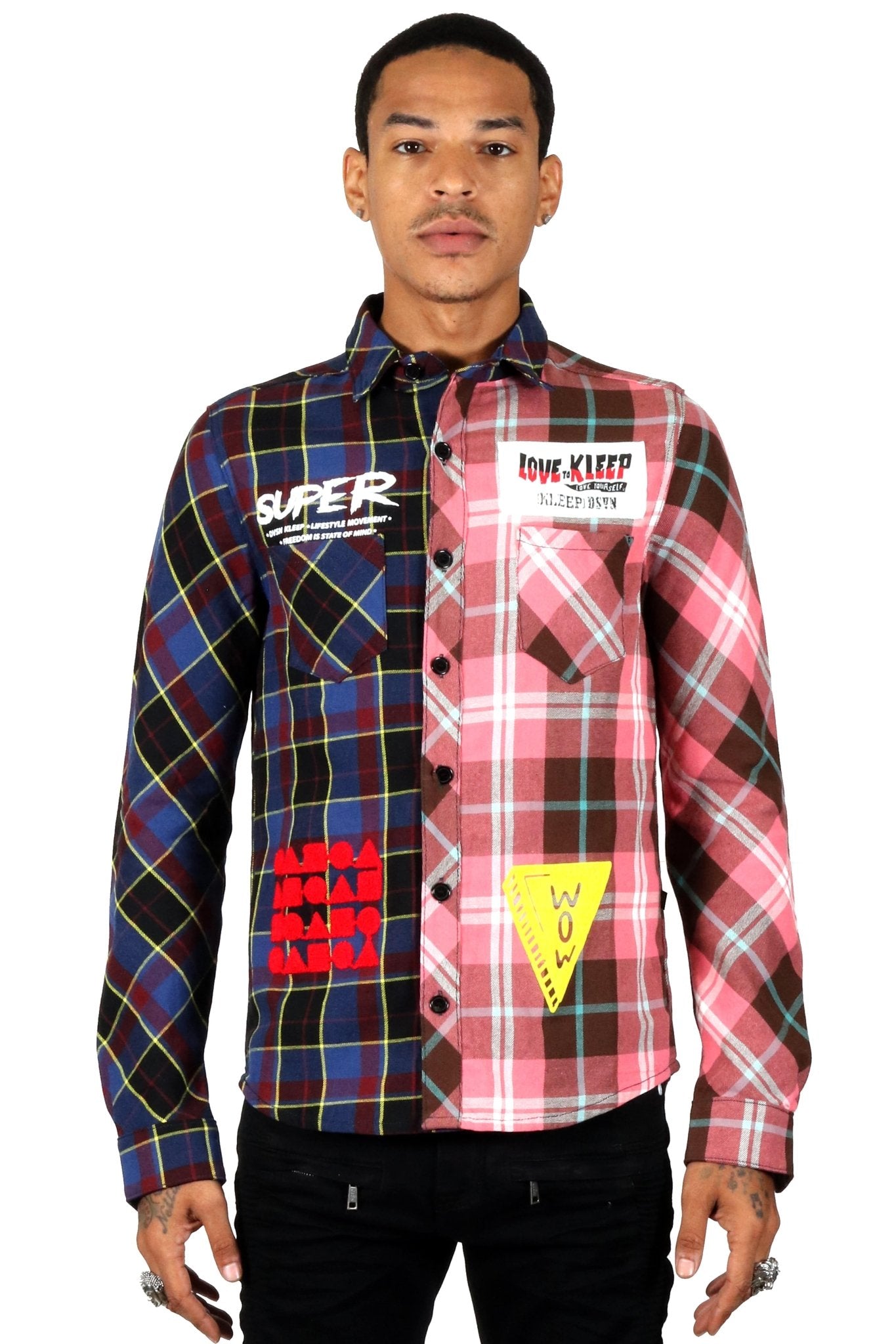 PUCE Men's premium flannel button down shirt - Love to KleepMen's ShirtKLEEPLove to Kleep