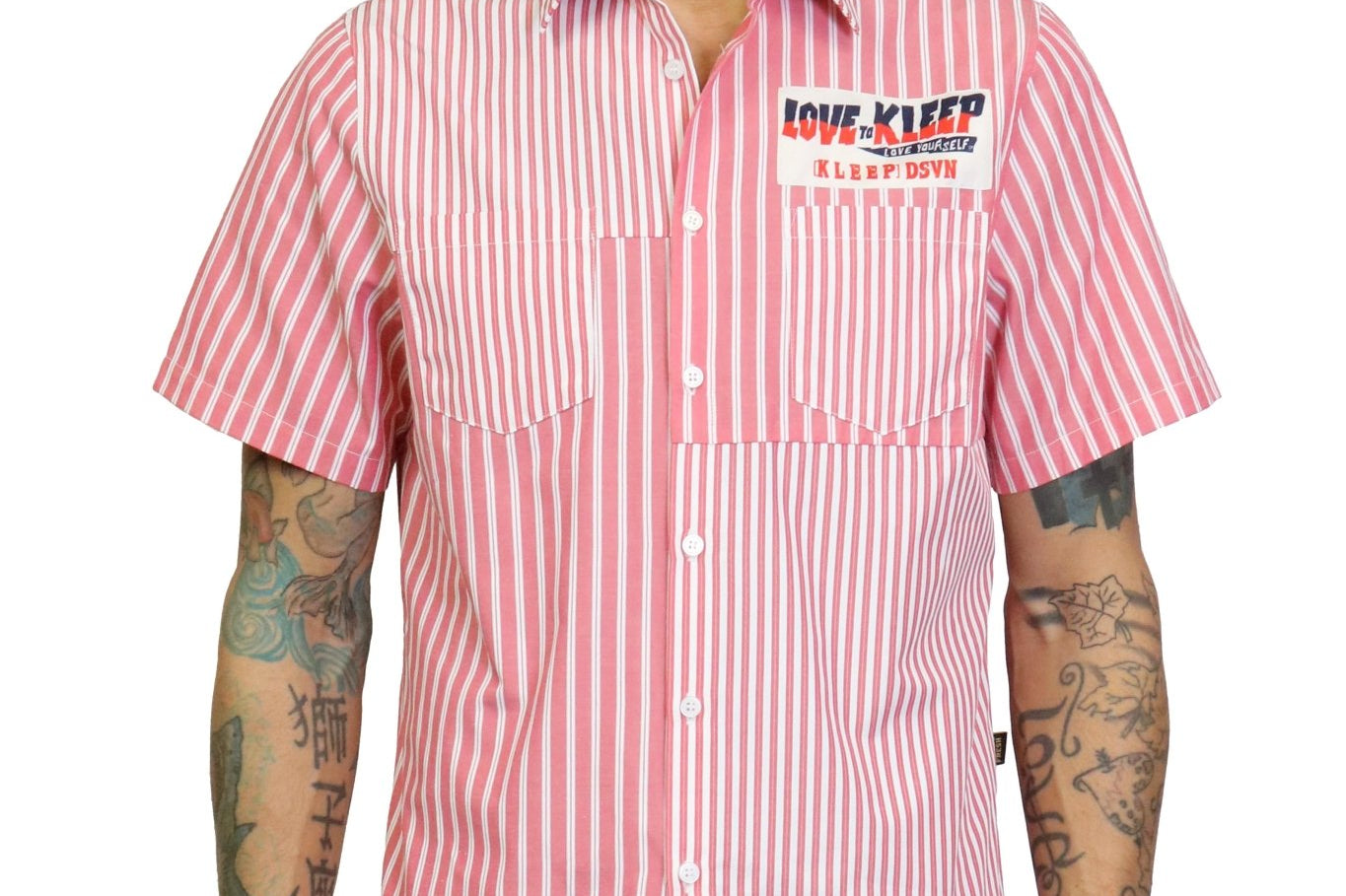 REEVESE Men's premium shortsleeve buttondown shirt - Love to KleepMen's ShirtKLEEPLove to Kleep
