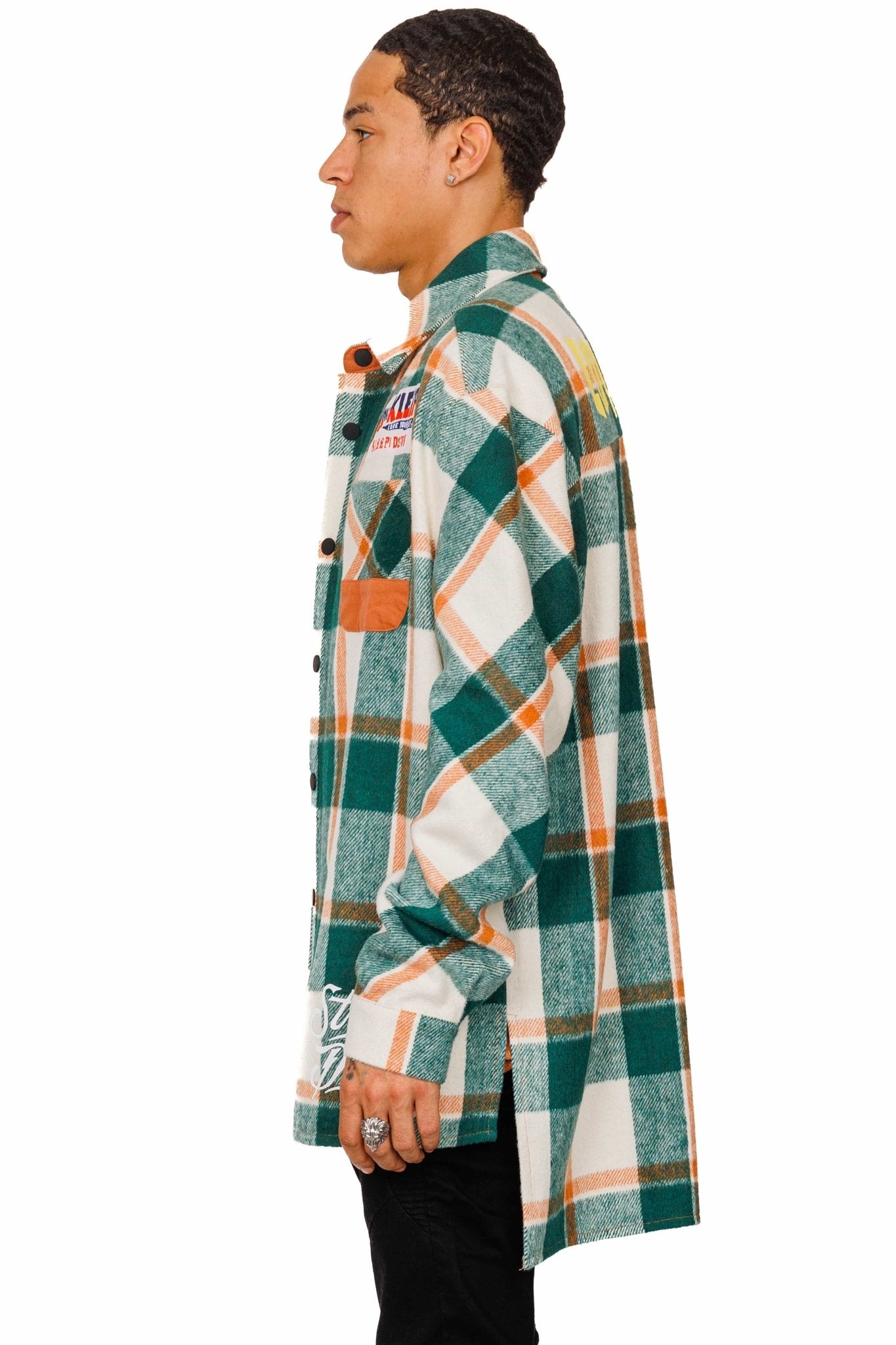 ZAFFRE Men's premium heavy flannel elongated oversize shirt - Love to KleepMen's Heavy Flannel Oversize Outer ShirtKLEEPLove to Kleep