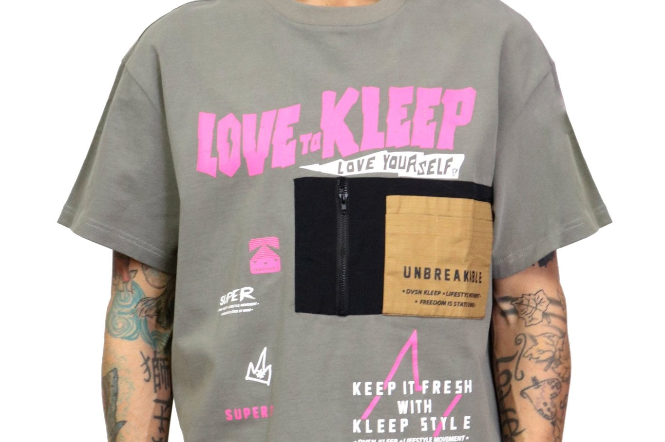 SLATE Men's premium cotton short sleeve t shirt - Love to KleepMen's TeeKLEEPLove to Kleep