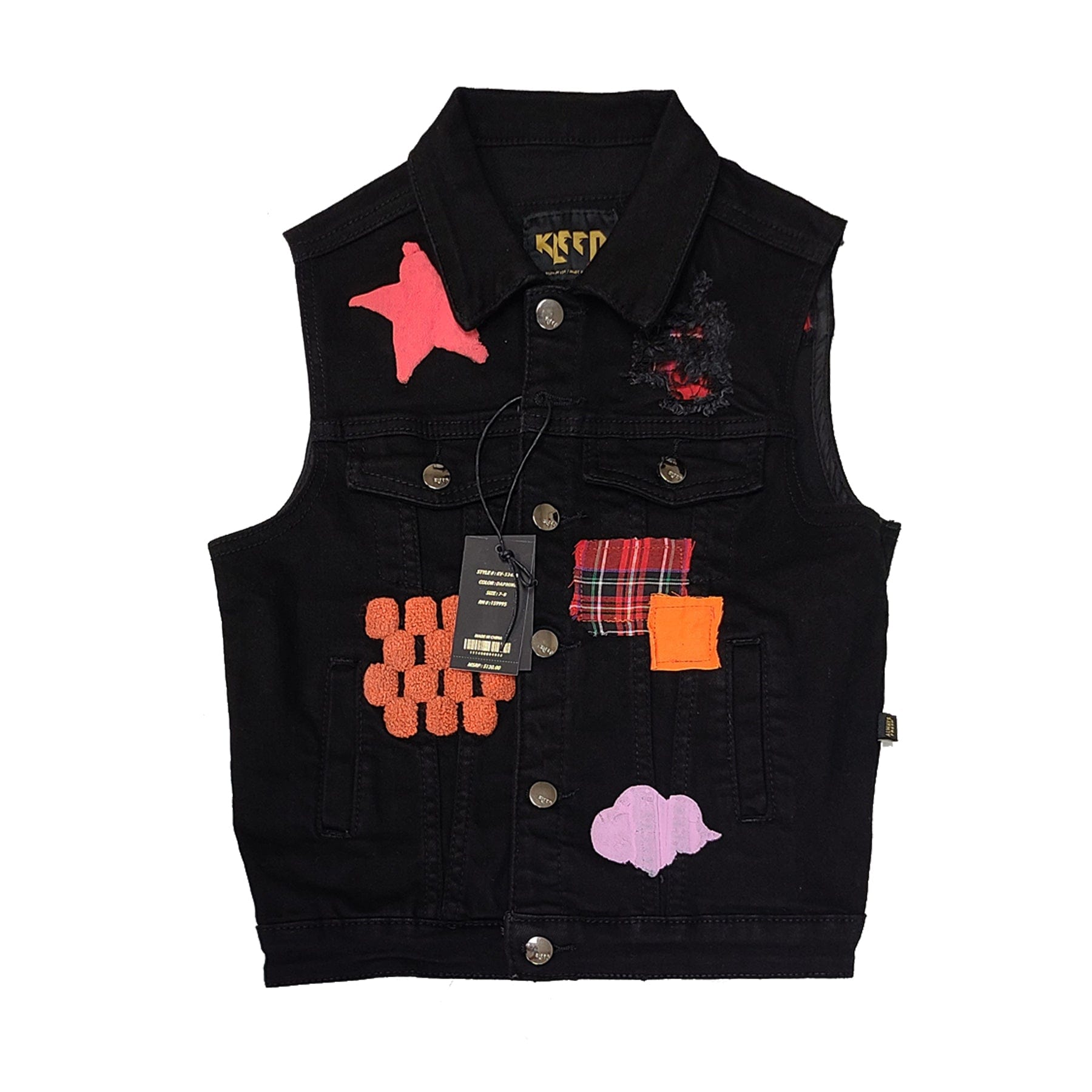 KLEEP Kid's Jacket Daphine Kid's Premium Washed Denim Vest Jacket